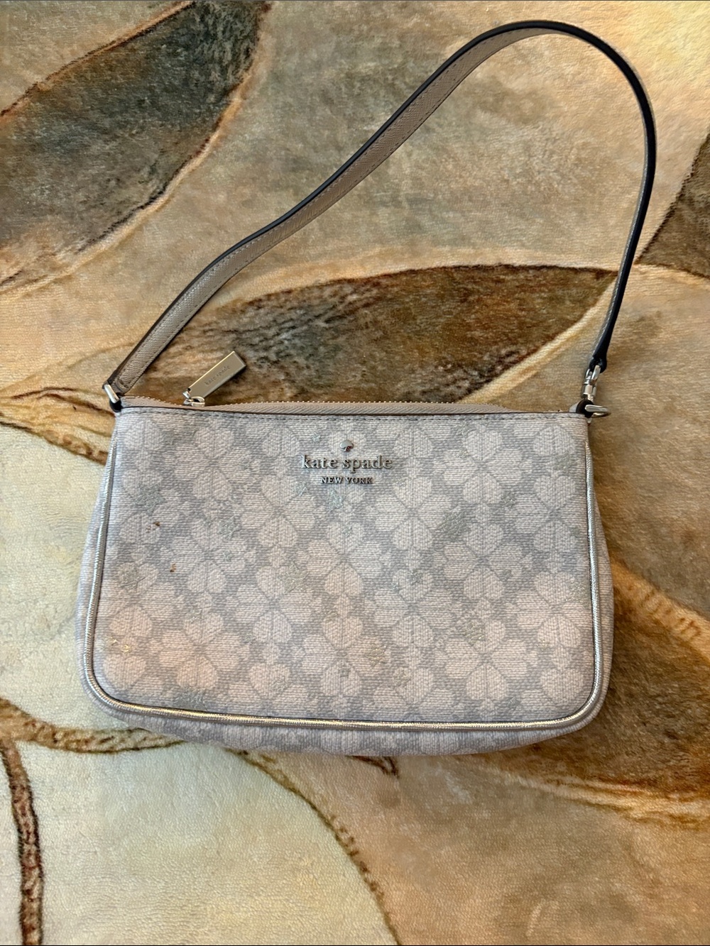 kate spade Cream Floral Logo Shoulder Bag